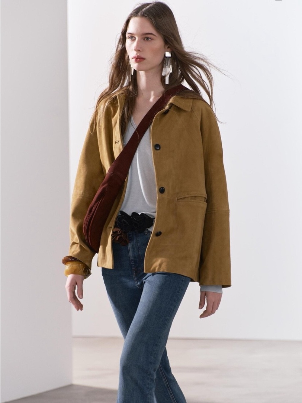 Zara Suede Leather Jacket ZW Collection - S - Picture 3 of 3